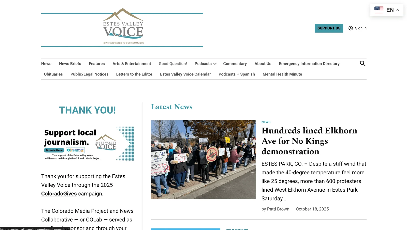 estesvalleyvoice.com — WordPress news migration & features preview